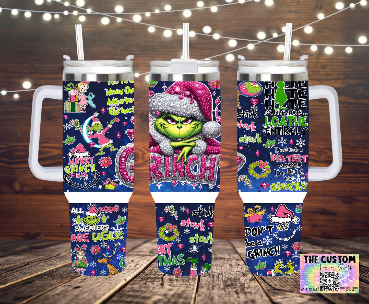 40oz Stanley Dupe - Pink G-Dude Faux Bling