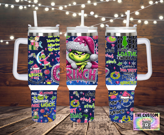 40oz Stanley Dupe - Pink G-Dude Faux Bling