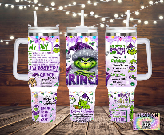 40oz Stanley Dupe - Purple Faux Bling G-Dude