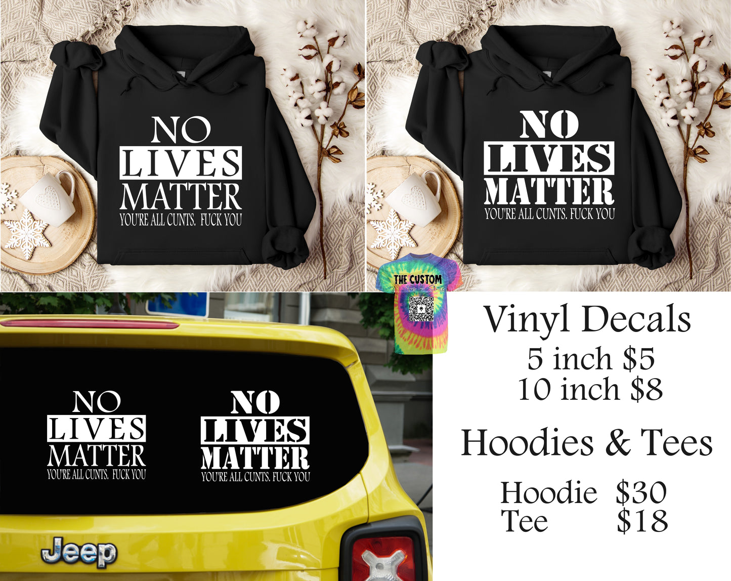 No Lives Matter Vinyl Decal