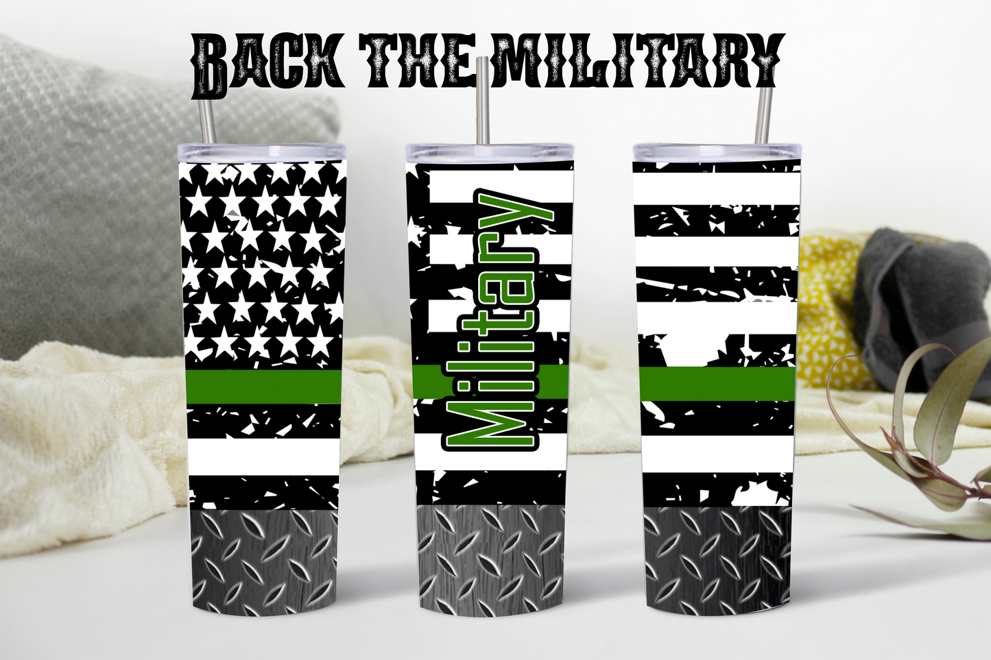 20 Oz Tumbler - Back the Military