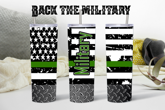 20 Oz Tumbler - Back the Military