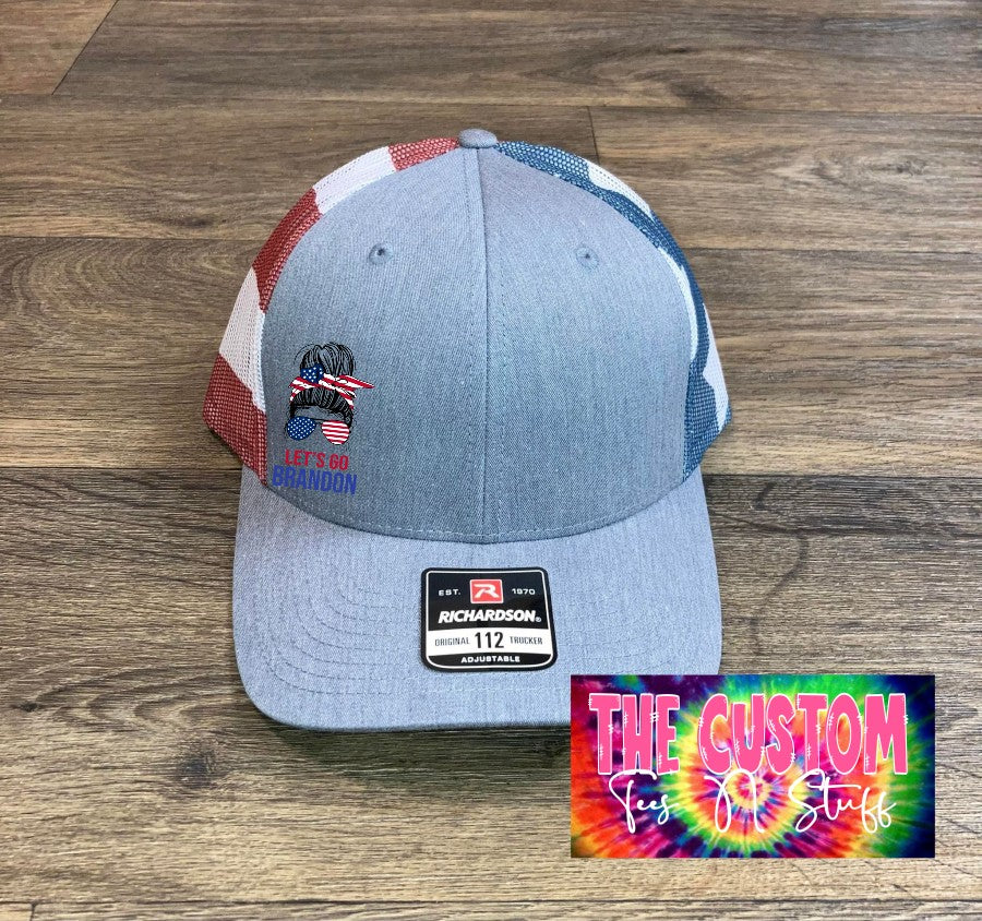 USA "Mom Bun - Let's Go Brandon" - Hat/Beanie/Snapback - All Versions Here!