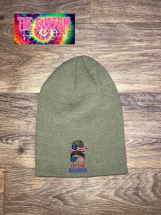 USA "Mom Bun - Let's Go Brandon" - Hat/Beanie/Snapback - All Versions Here!